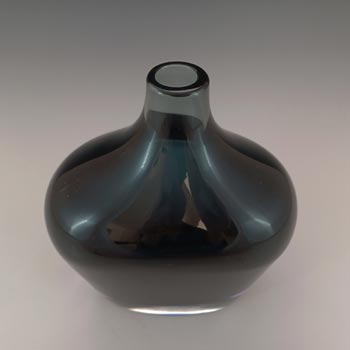 Seguso Vetri d'Arte Grey & Blue Sommerso Glass Vase by Flavio Poli