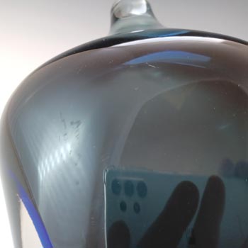 Seguso Vetri d'Arte Grey & Blue Sommerso Glass Vase by Flavio Poli