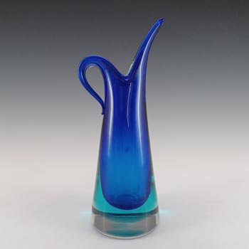 Murano Venetian Blue Sommerso Glass Vintage Vase