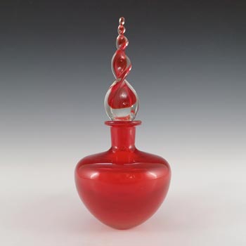 Murano Red & Uranium Sommerso Glass Decorative Bottle