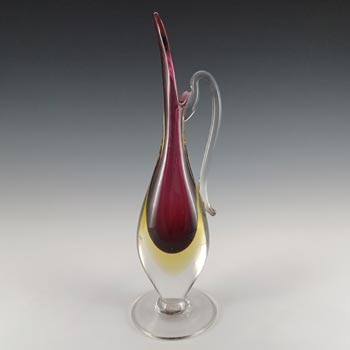 Murano/Venetian Purple & Amber Sommerso Glass Vase/Jug