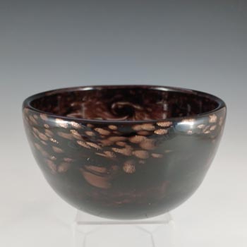 MARKED Strathearn Brown & Copper Aventurine Glass Bowl