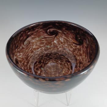 MARKED Strathearn Brown & Copper Aventurine Glass Bowl