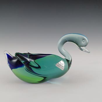 Cimarosti & Pinzan V. A. C. Murano Blue & Green Glass Duck
