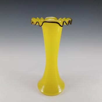 Czech Art Deco Vintage Yellow & Black Tango Glass Vase