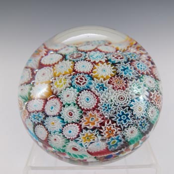 LABELLED Fratelli Toso Murano Millefiori Glass Vintage Paperweight
