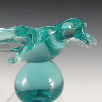 Czech or Murano? Vintage Turquoise Blue Glass Bird / Dove