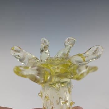 John Walsh Victorian Vaseline / Uranium Glass Thorn Vase