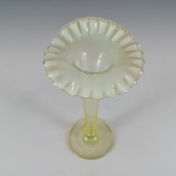 Burtles, Tate & Co Victorian 1890's Vaseline/Uranium Glass Pulpit Vase
