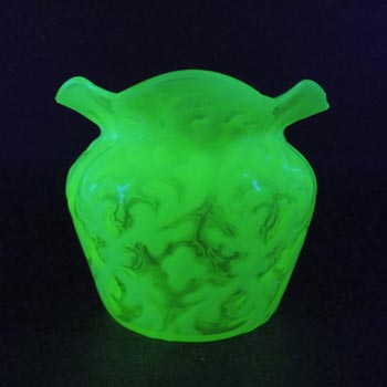 John Walsh Vaseline / Uranium Opalescent Glass 'Brocade' Vase