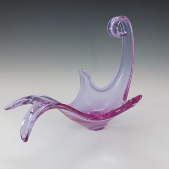 Viartec Murano Style Lilac Spanish Glass Sculpture Bowl