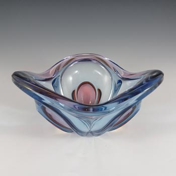 Waltherglas / Walther-Glas Vintage Blue & Purple Glass Bowl