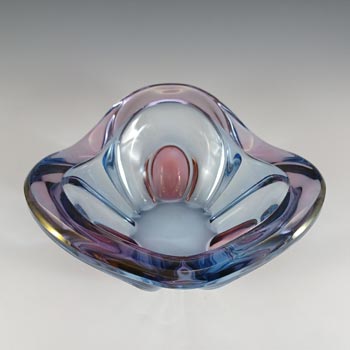 Waltherglas / Walther-Glas Vintage Blue & Purple Glass Bowl