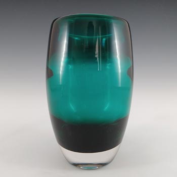 Whitefriars #9587 Geoffrey Baxter Green Glass Ovoid Vase