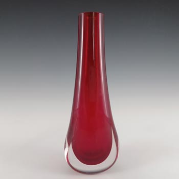 Whitefriars #9571 Ruby Red Glass Teardrop Vase