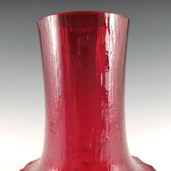 Whitefriars #9818 Baxter Ruby Red Glass Textured Mallet Vase