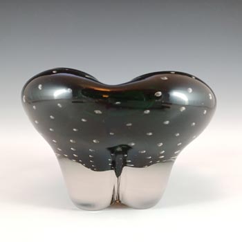 Whitefriars #9409 Cased Green Glass Molar/Lobed Bowl