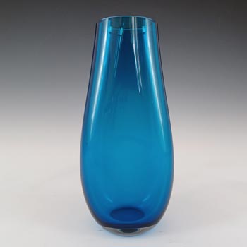 Whitefriars #9627 Cased Blue Glass Dented Vase by Mike Cripps