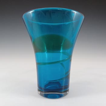 Whitefriars #9709 Baxter Blue/Green Glass Ribbon Trail Vase