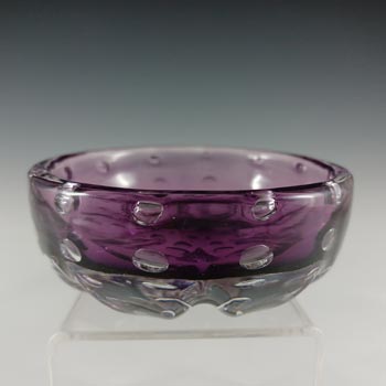 Stevens & Williams Vintage Purple Controlled Bubble Glass Bowl