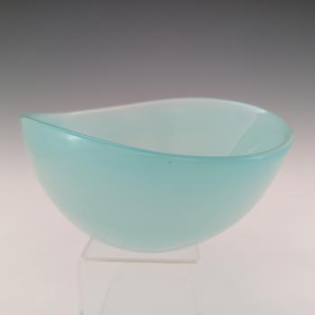 (image for) Archimede Seguso Murano Blue & White Alabastro Glass Bowl