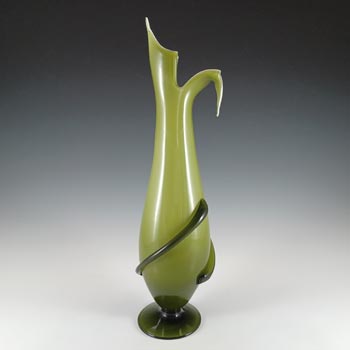 Cristalleria Fratelli Betti / Alrose Italian Empoli Green Glass Vase