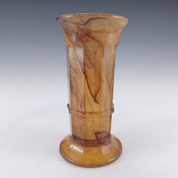 (image for) Davidson #279 Art Deco 6" Vintage Amber Cloud Glass Vase