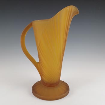 (image for) Bagley #3072 Art Deco Vintage Amber Glass 'Sunburst' Vase