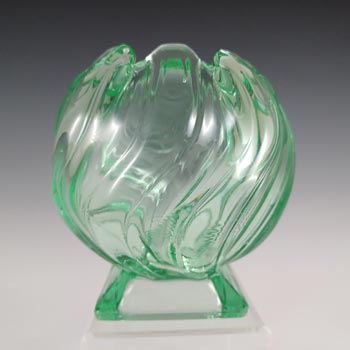 (image for) Bagley #3061 Art Deco Green Glass Vintage 'Equinox' Posy Vase