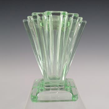 (image for) Bagley #334 Art Deco 4" Vintage Green Glass 'Grantham' Vase