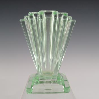(image for) Bagley #334 Art Deco 4" 1930's Green Glass 'Grantham' Vase