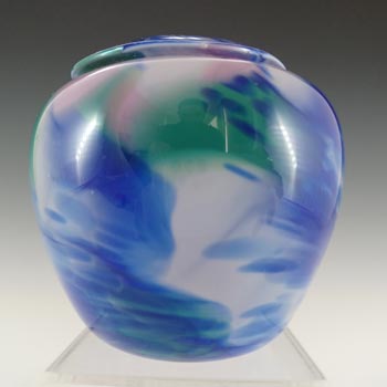 (image for) LABELLED Guernsey Island Studio Blue, Green & Pink Glass Vase