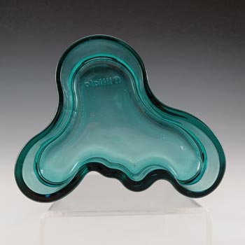 MARKED Iittala Alvar Aalto Turquoise Glass "Savoy" Bowl