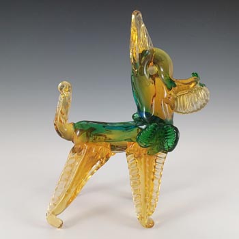 (image for) Murano Venetian Green & Amber Glass Scottie Dog Sculpture