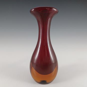 (image for) Murano / Venetian Red & Amber Retro Sommerso Glass Vase
