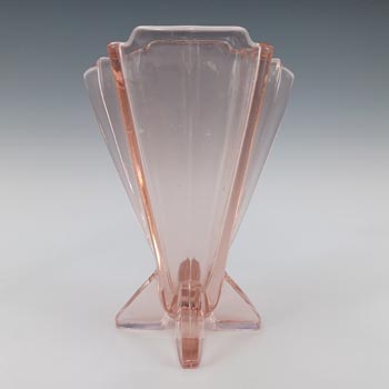 (image for) Stölzle #19249 Czech Art Deco Vintage Pink Glass Vase