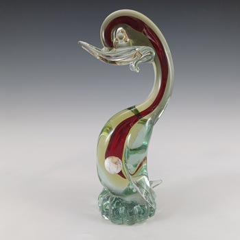(image for) Murano Vintage Red & Amber Sommerso Glass Swan Figurine