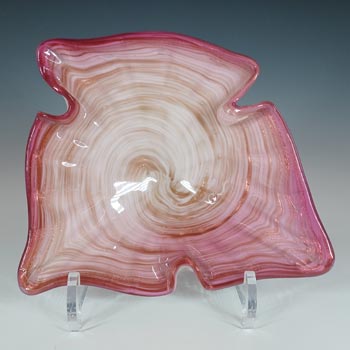 (image for) Vetro Artistico Veneziano Murano Pink & Copper Aventurine Glass Bowl