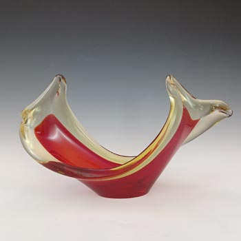 (image for) Viartec Murano Style Selenium Red & Orange Spanish Glass Sculpture