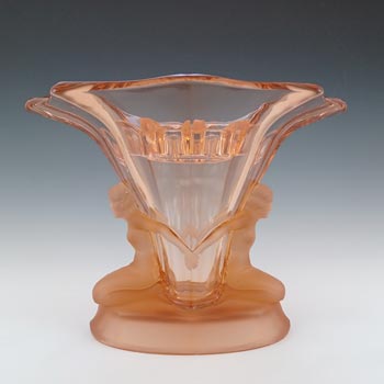 (image for) Walther & Söhne 1930's Art Deco Pink Glass 'Windsor' Vase