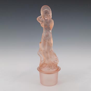 (image for) Walther Art Deco Pink Glass Arabella Nude Lady Figurine