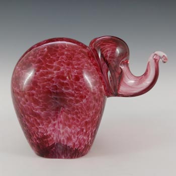 MARKED Wedgwood Speckled Pink Glass Vintage Elephant RSW405