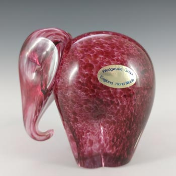 (image for) MARKED Wedgwood Speckled Pink Glass Vintage Elephant RSW409