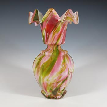 (image for) Welz Czech Pink & Green Aventurine Spatter Glass Vase