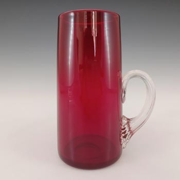 Whitefriars #9504 Vintage Ruby Red Glass 5.75" Cylindrical Jug