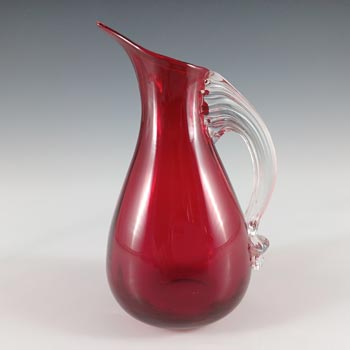 Whitefriars #9419 Vintage Ruby Red Glass 5" 'Sparrow Beak' Jug
