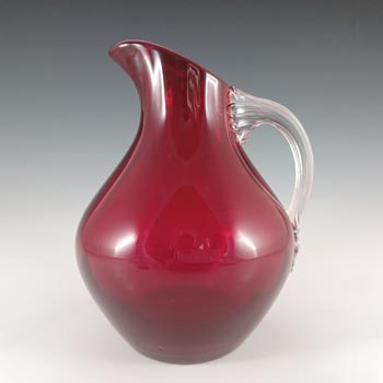(image for) Whitefriars #9423 Vintage Ruby Red Glass 7.5" 'Sparrow Beak' Jug