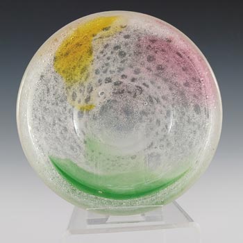 (image for) Stevens & Williams? 1950's Bubbly Rainbow Glass Bowl