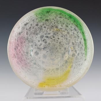 (image for) Stevens & Williams? Mid-Century Bubbly Rainbow Glass Bowl