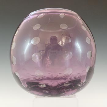 Stevens & Williams Purple Controlled Bubble Glass Globe Vase